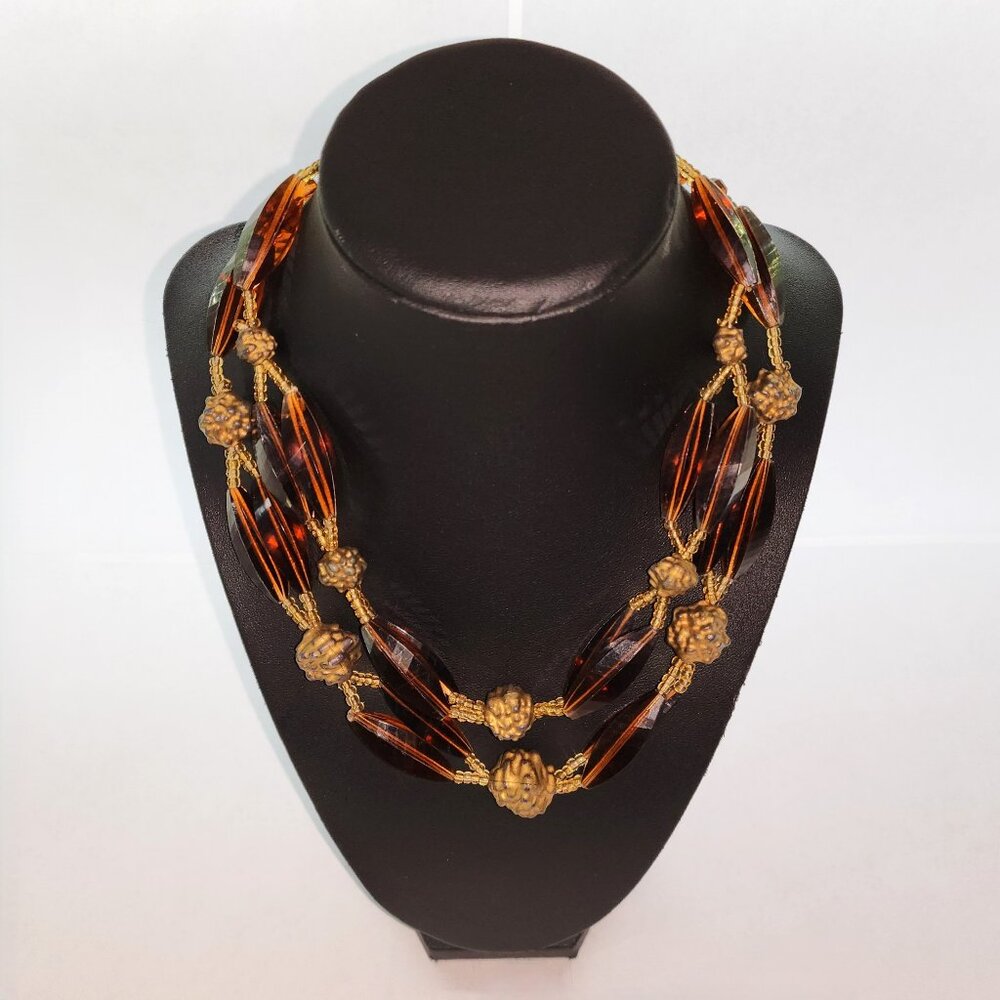 Vintage Brown 60's Fashion Necklace